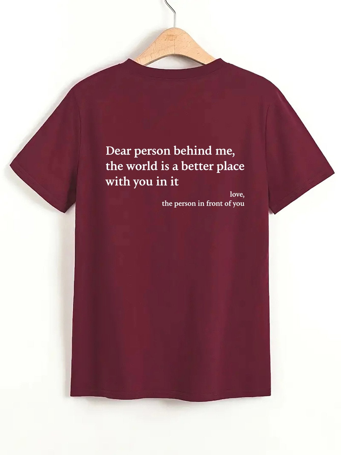 💥Нова унисекс тениска с щампа "Dear Person Behind Me" в голям размер от 2025 г.