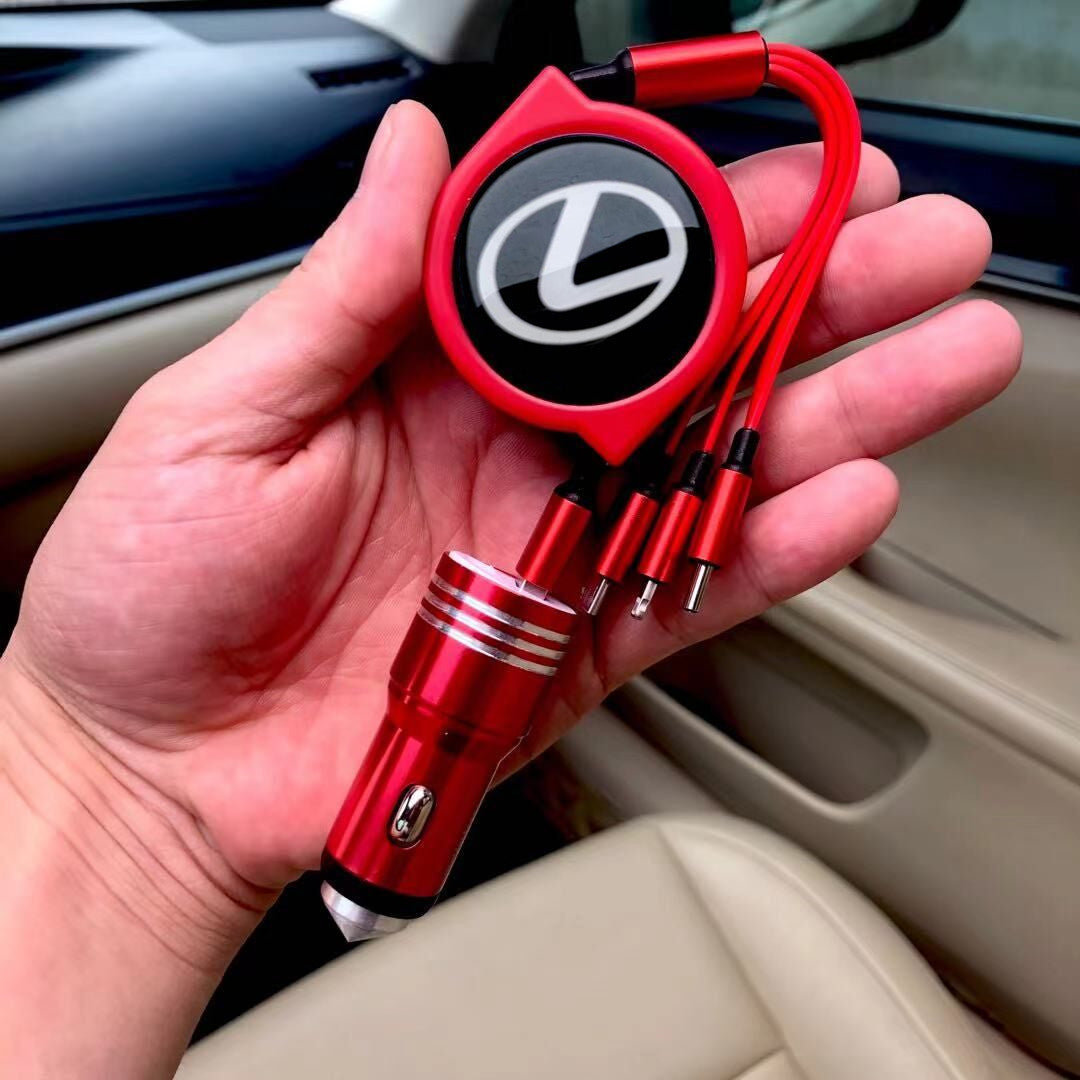 3 в 1 прибиращ се кабел за данни за кола + безплатно зарядно за кола