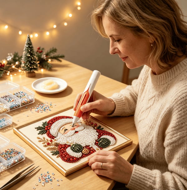 🔥Last Day 49% OFF 💎 Automatic Diamond Painting Bead dispenser | Wax-Free Round Drill Pen for Faster, Easier Crafting ✨