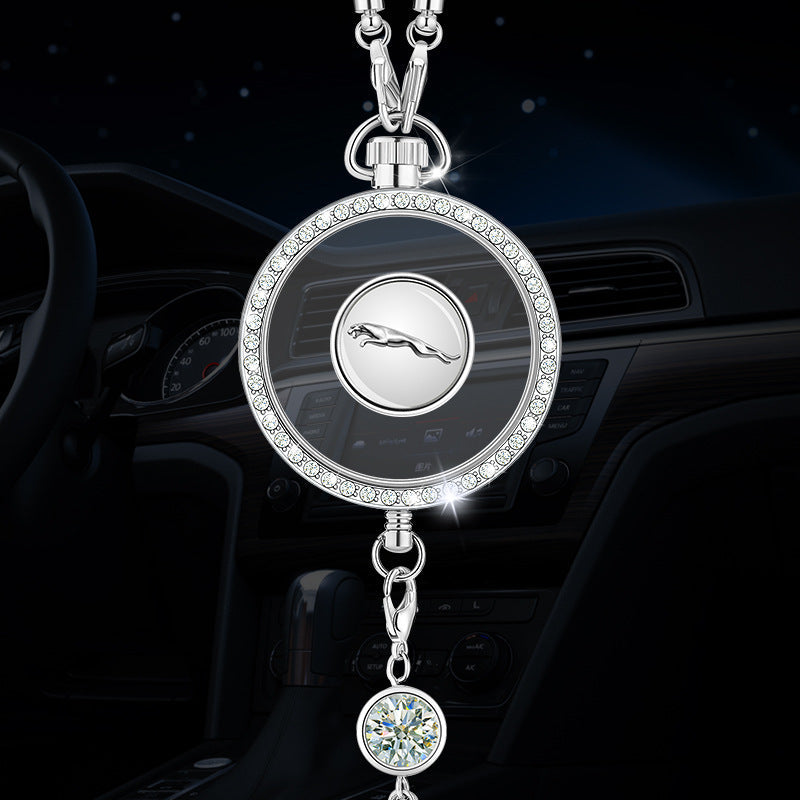 Висулка с лого за ароматерапия за кола, изработена от метал и диаманти