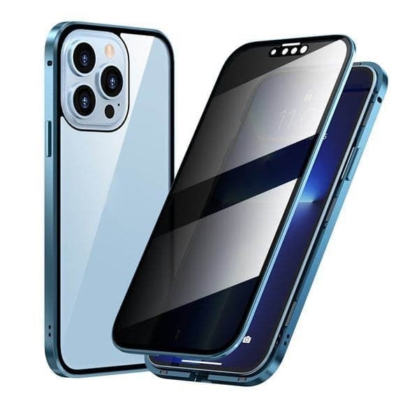 Magnetyczne etui na iPhone'a ze szkłem antyrefleksyjnym i metalem