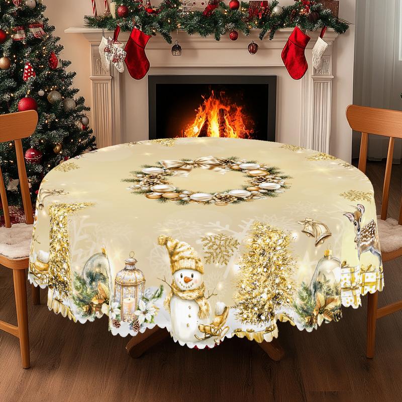 Премиум коледна покривка - очарователен мотив на Дядо Коледа и елени за радостни моменти със семейството