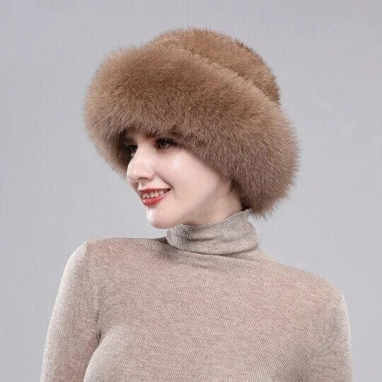 Дамска зимна шапка от дебел косъм