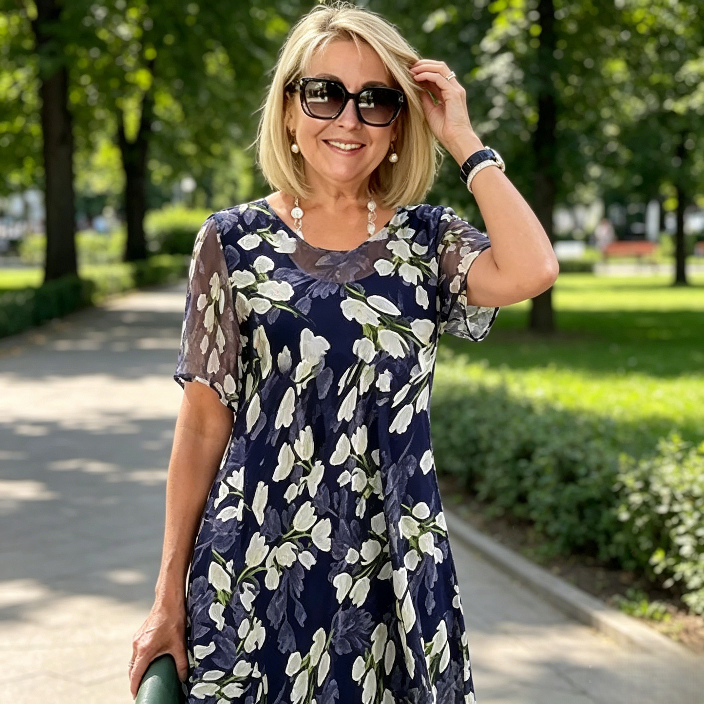 Дамска рокля за парти с А-силует и флорален мотив👗