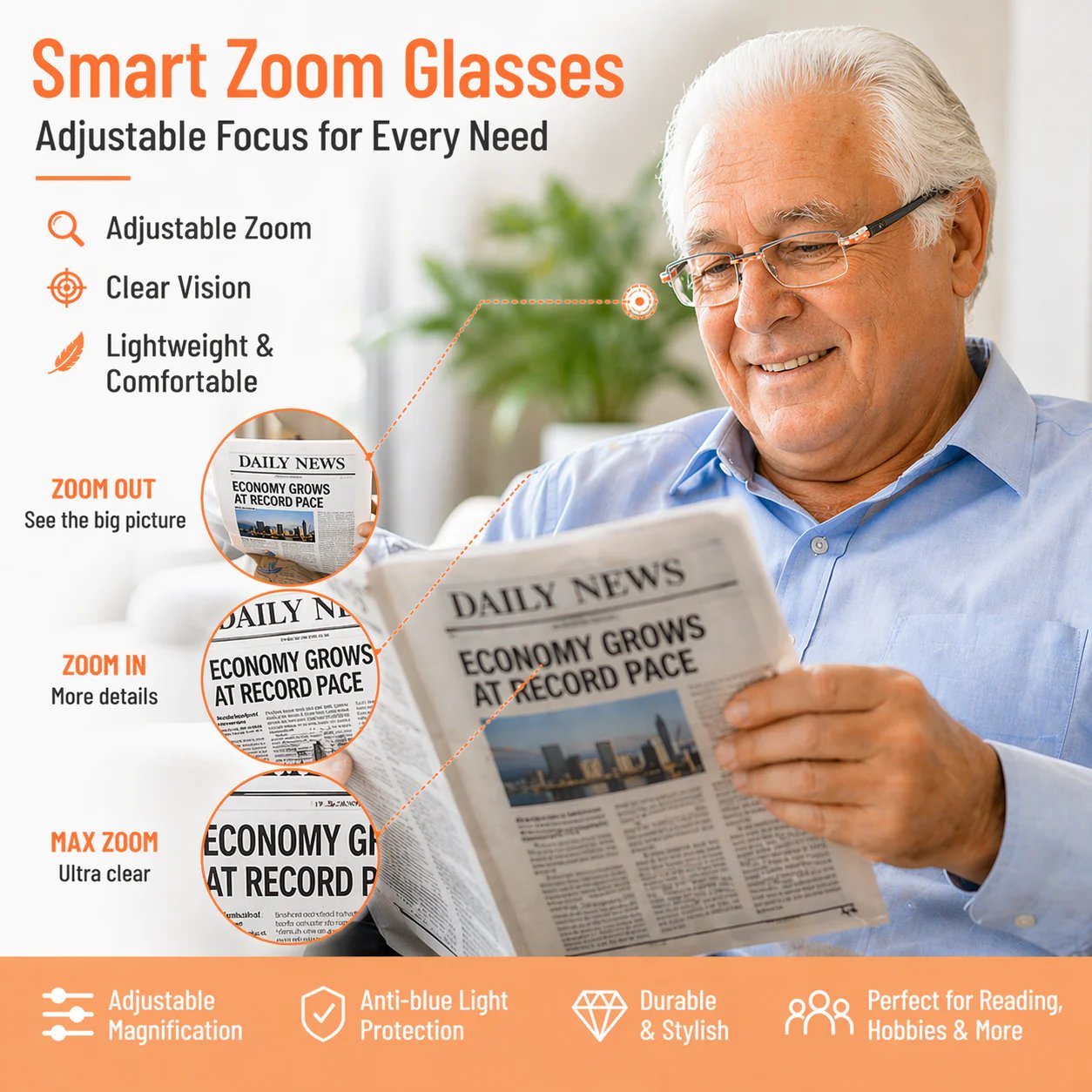 👓🌄Okulary multifokalne Smart Zoom – wyraźne widzenie z bliska i daleka, wszystko w jednym