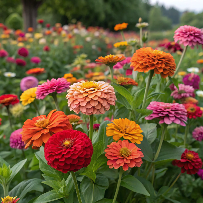 🌺Двойни семена от циния в смесени цветове