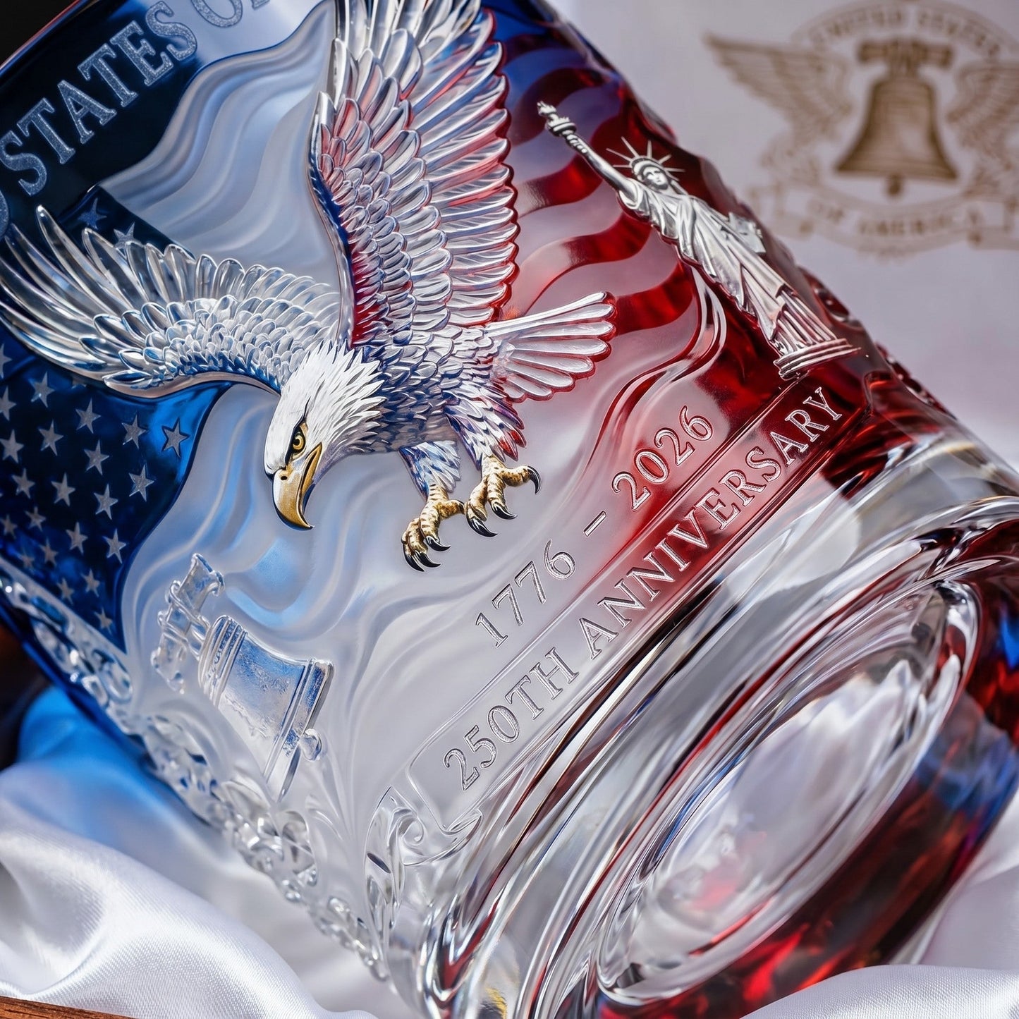 Limitowana edycja 2026 USA Szkło pamiątkowe z okazji 250. rocznicy – 1776-2026 Edycja Dziedzictwa