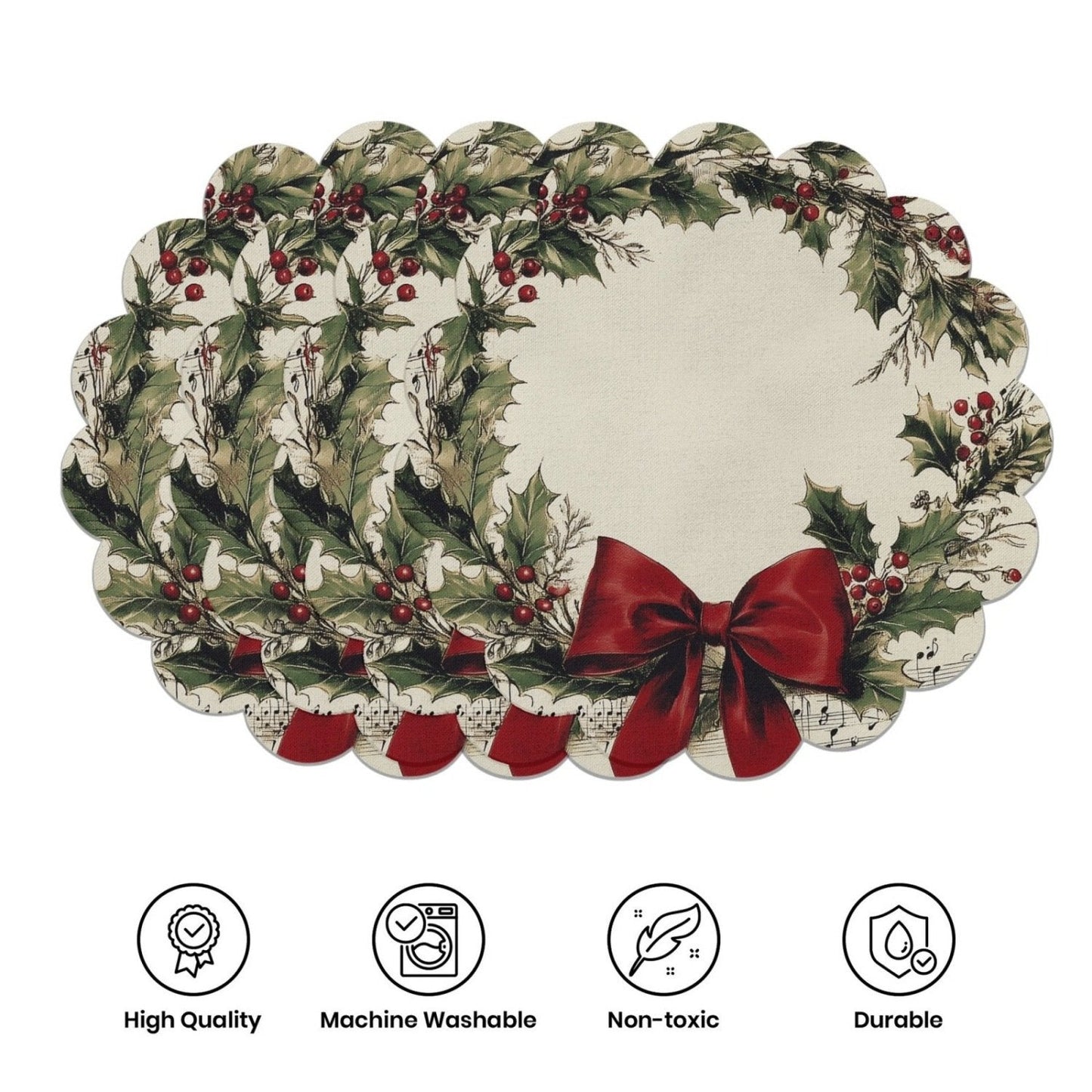 10 бр. Зимни подложки за хранене във формата на коледни звезди и шишарки, подложки за маса, изработени от неплъзгаща се материя