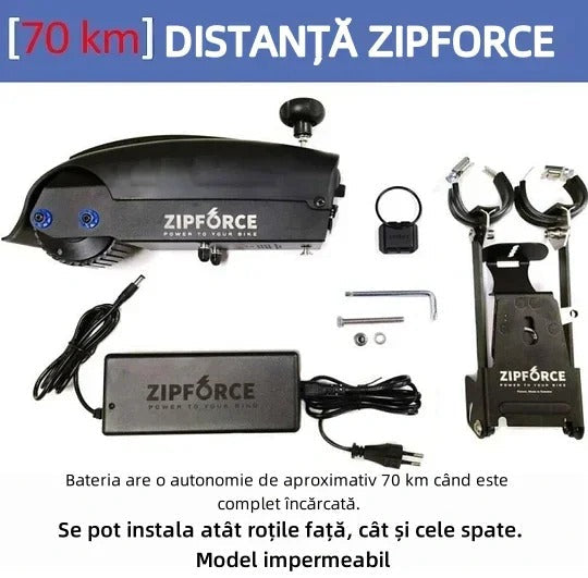 Silnik wspomagający jazdę na rowerze Zipforce – można go stosować zarówno na przednich, jak i tylnych kołach