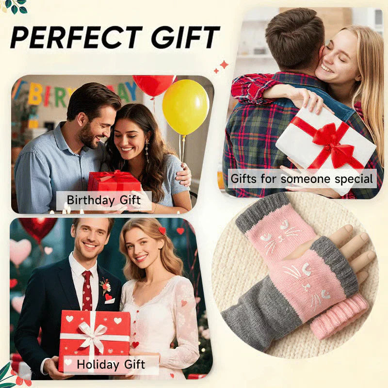 🐱 Сладки дамски плетени ръкавици с котешка тема🧤🧶