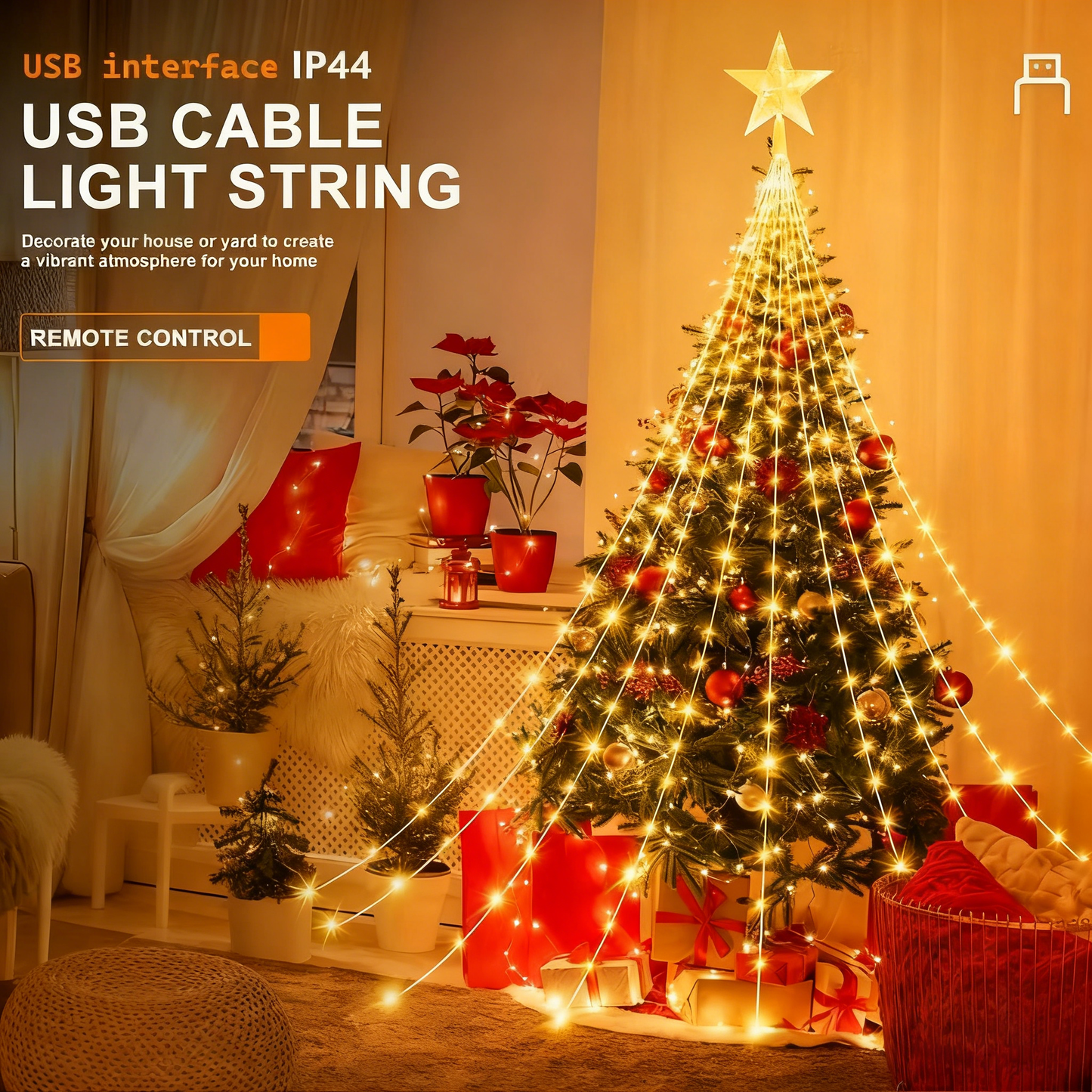 🎁Ранна празнична разпродажба 50% ОТСТЪПКА🎄Коледни лампички „Звездна каскада“