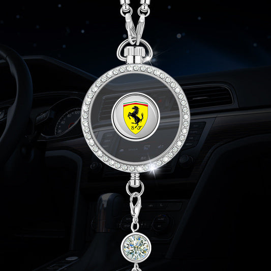 Висулка с лого за ароматерапия за кола, изработена от метал и диаманти