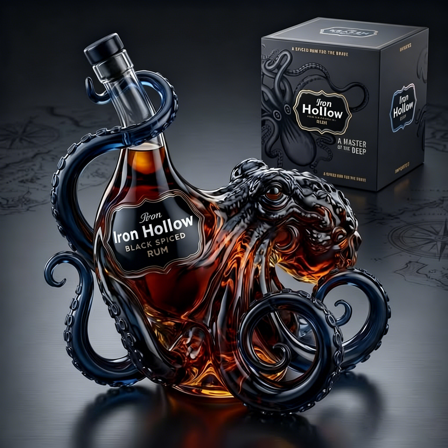 Butelka z ośmiornicą 3D Kraken Rum Edition