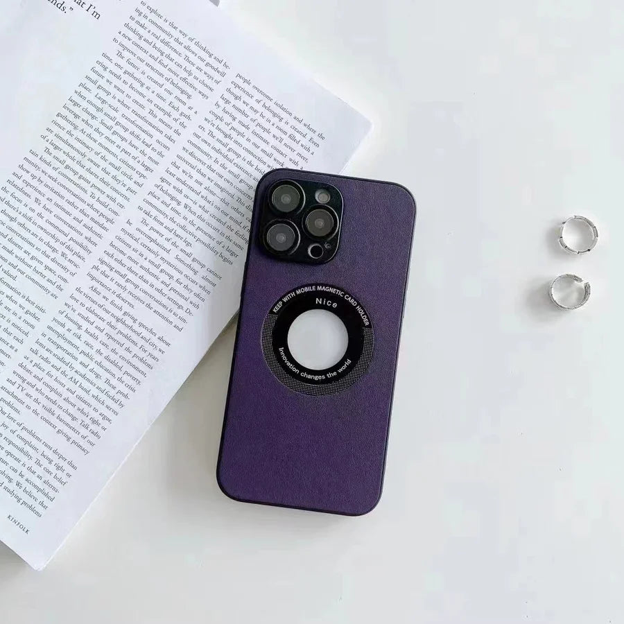 Магнитен кожен калъф за iPhone