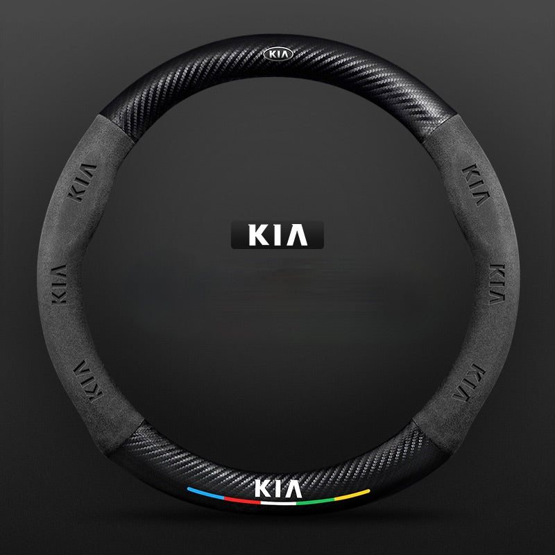 TrackVibe | Черен калъф за волан от карбонов велур – противоплъзгащ и устойчив на износване