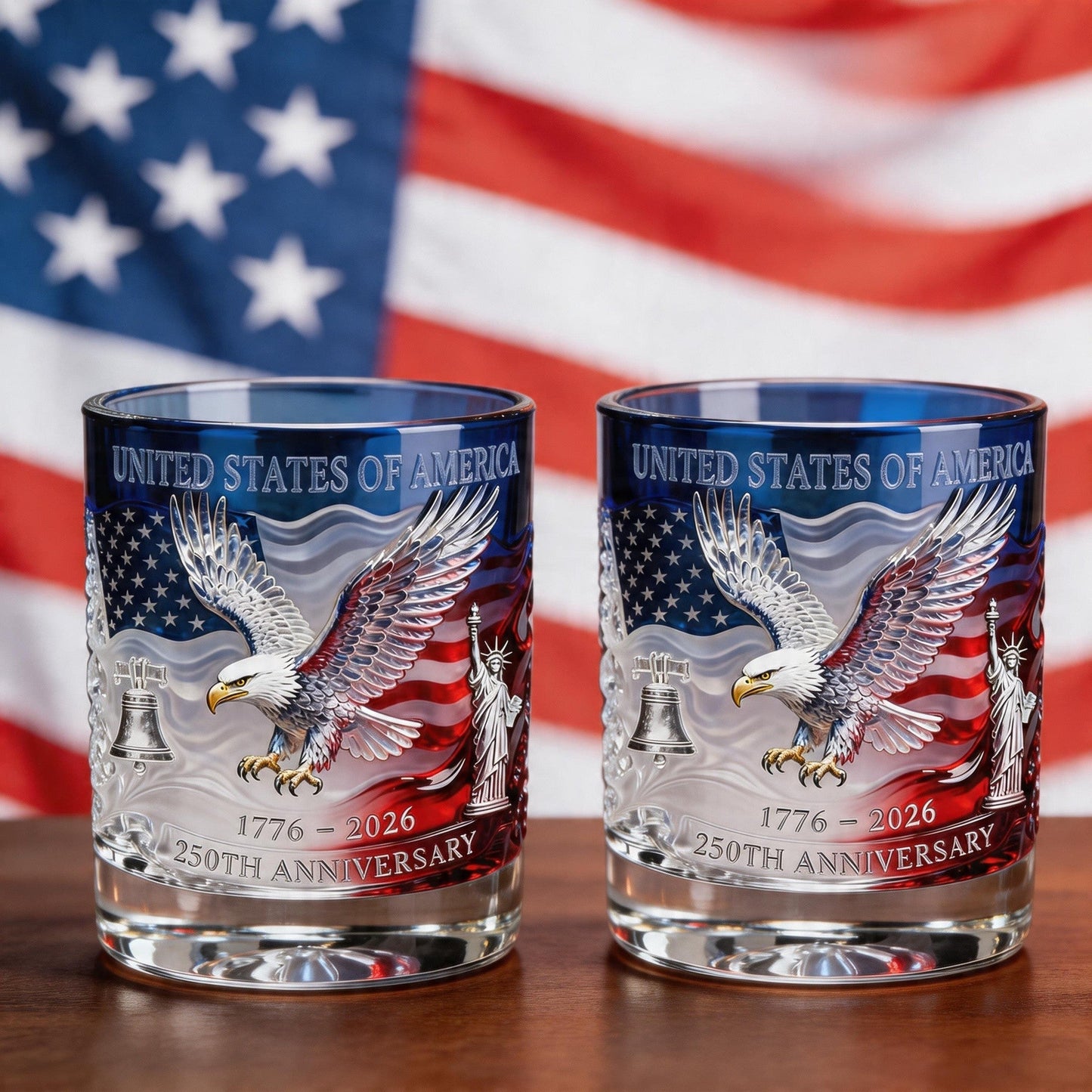 Limitowana edycja 2026 USA Szkło pamiątkowe z okazji 250. rocznicy – 1776-2026 Edycja Dziedzictwa