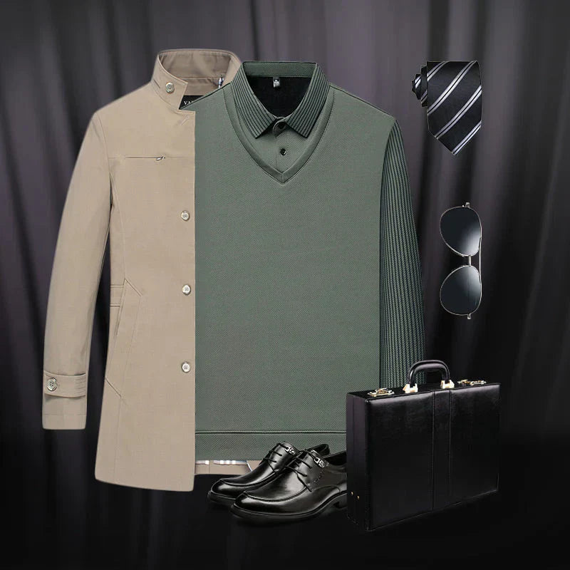 Dwuczęściowa sztuczna koszula w paski