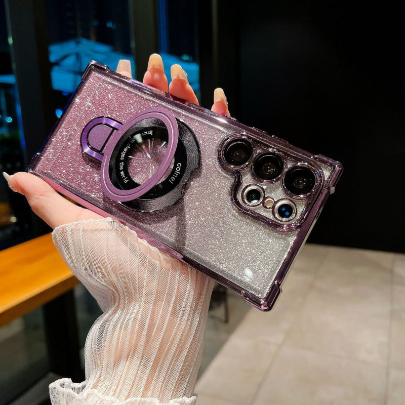 Magnetyczne gradientowe etui na telefony komórkowe z brokatem magnetycznym do Samsung S22/23/24