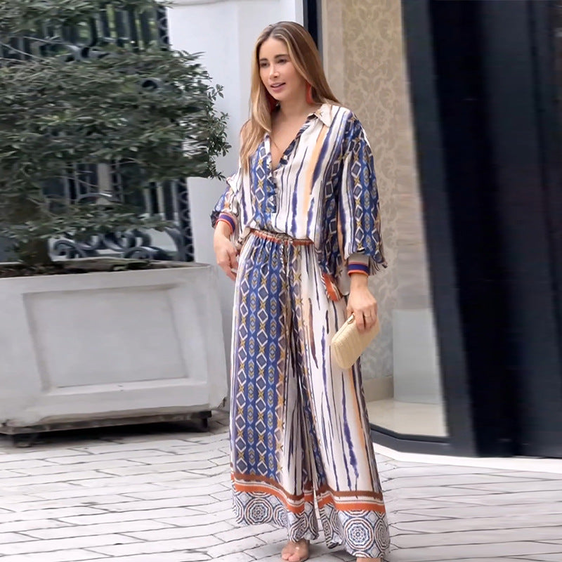 Eleganten ženski komplet iz dveh delov v boho stilu