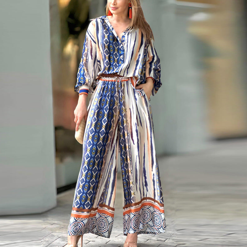 Eleganten ženski komplet iz dveh delov v boho stilu
