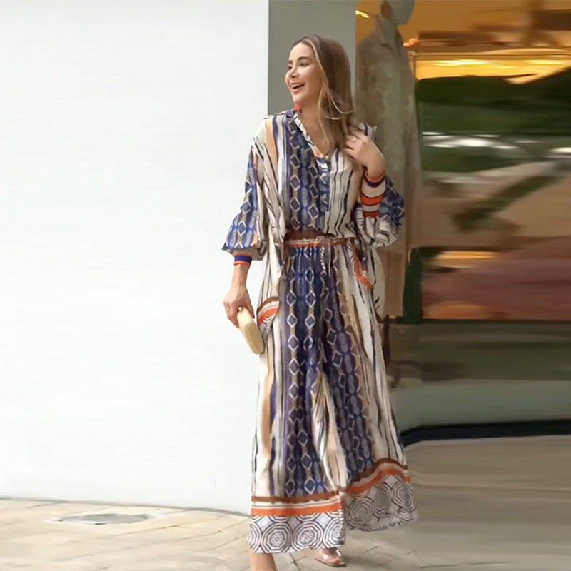 Eleganten ženski komplet iz dveh delov v boho stilu