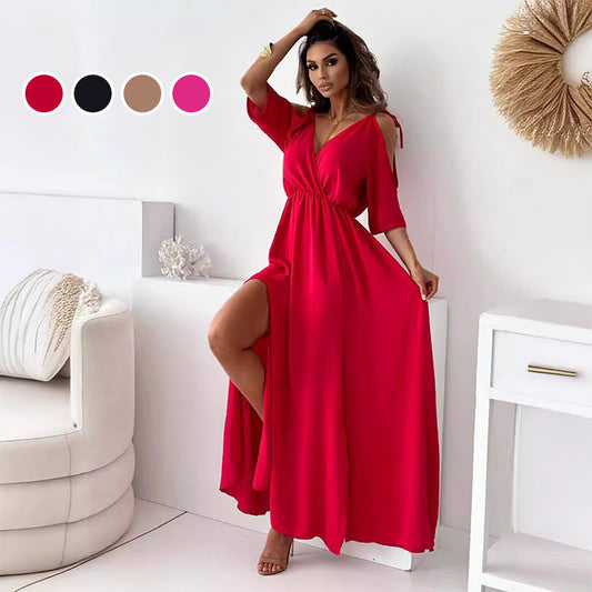 【💖Nowości 2025】👗Elegancka, seksowna sukienka dla kobiet z spiczastym dekoltem