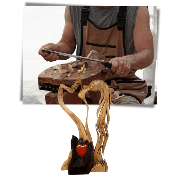 Дървени декоративни орнаменти за двойка, креативно декоративно изкуство