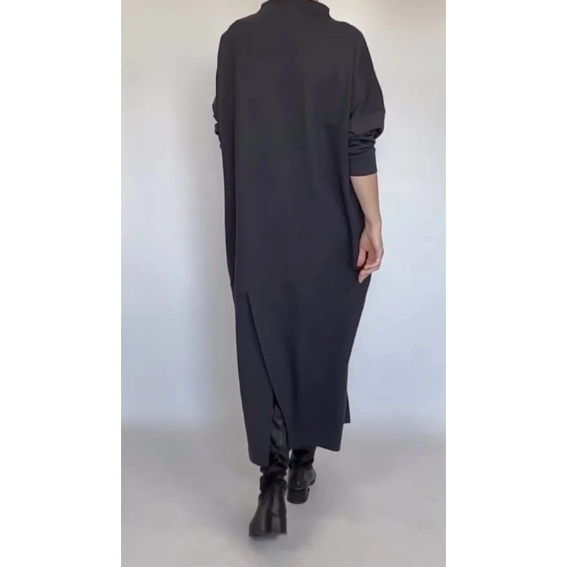 Nieregularna luźna casualowa patchworkowa sukienka maxi