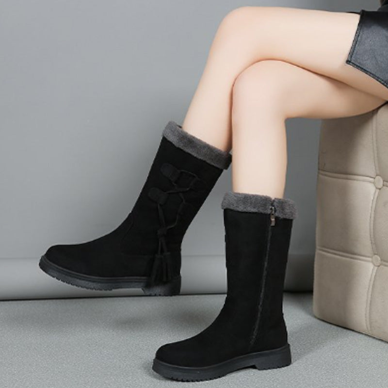 👢Ciepłe damskie buty do połowy łydki z bocznym zamkiem błyskawicznym
