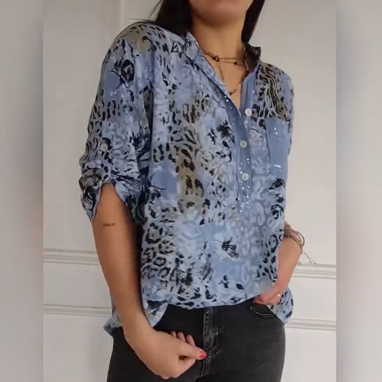 【M-4XL】🌸Дамска ежедневна риза с принт и полукопчета