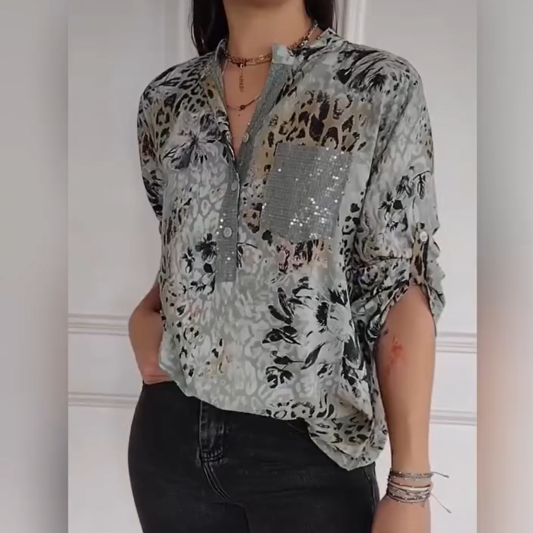 【M-4XL】🌸Дамска ежедневна риза с принт и полукопчета