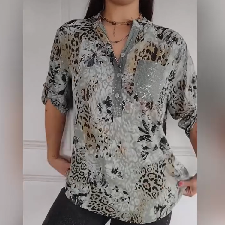 【M-4XL】🌸Дамска ежедневна риза с принт и полукопчета