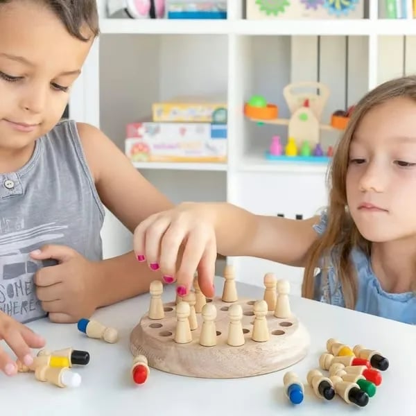 🔥Spominska igra s šahovskimi figuricami iz lesenih palčk