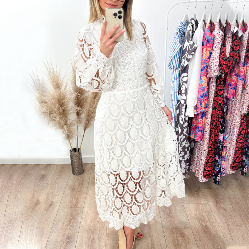 🛍️ Eleganckie koronkowe sukienki damskie z długim rękawem