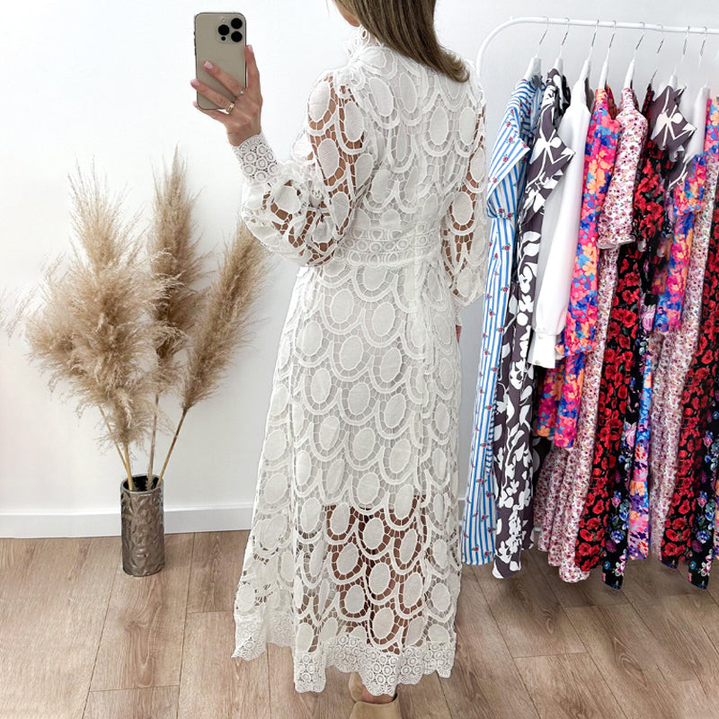 🛍️ Eleganckie koronkowe sukienki damskie z długim rękawem