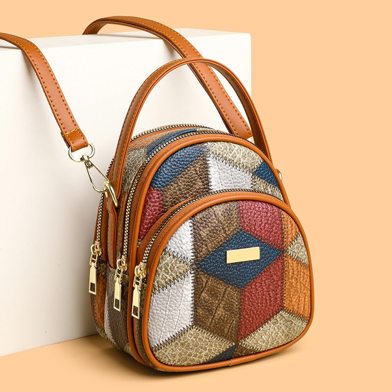Damska torba crossbody w geometryczny wzór w stylu vintage