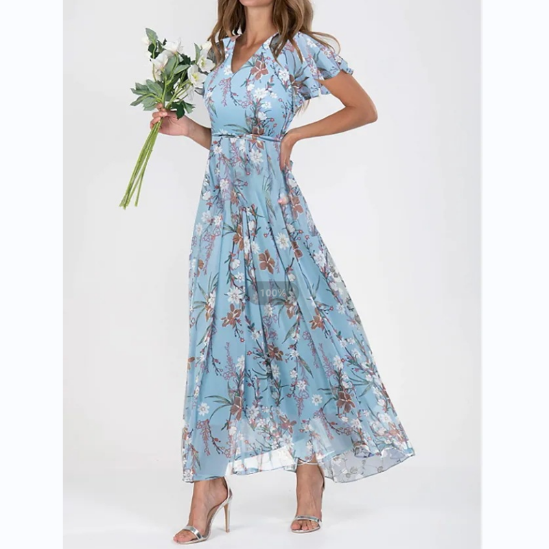 🌸 Lekka, krótka, kwiatowa sukienka maxi【M-3XL】