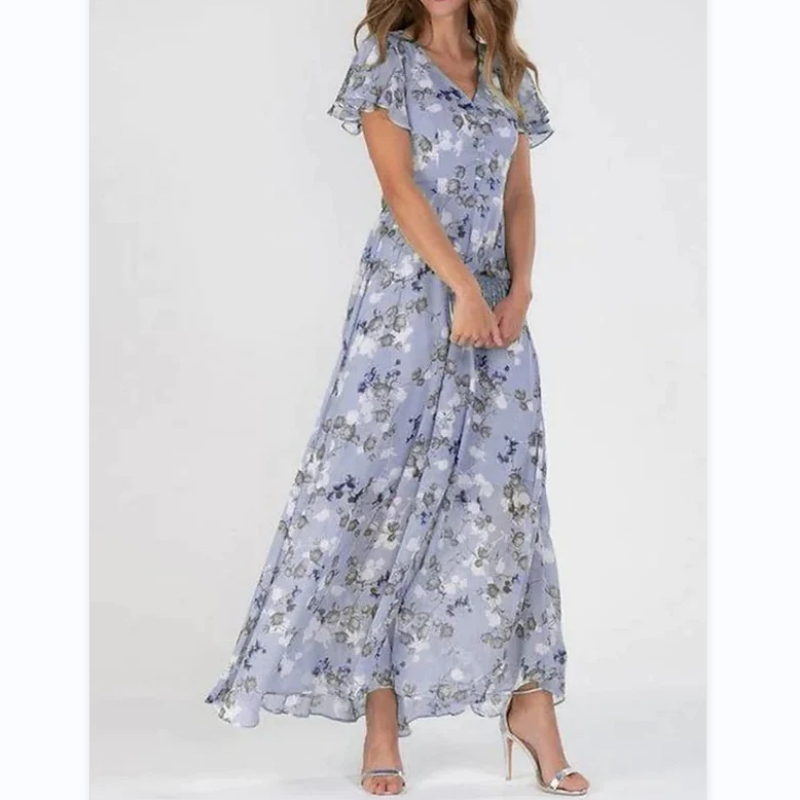 🌸 Lekka, krótka, kwiatowa sukienka maxi【M-3XL】
