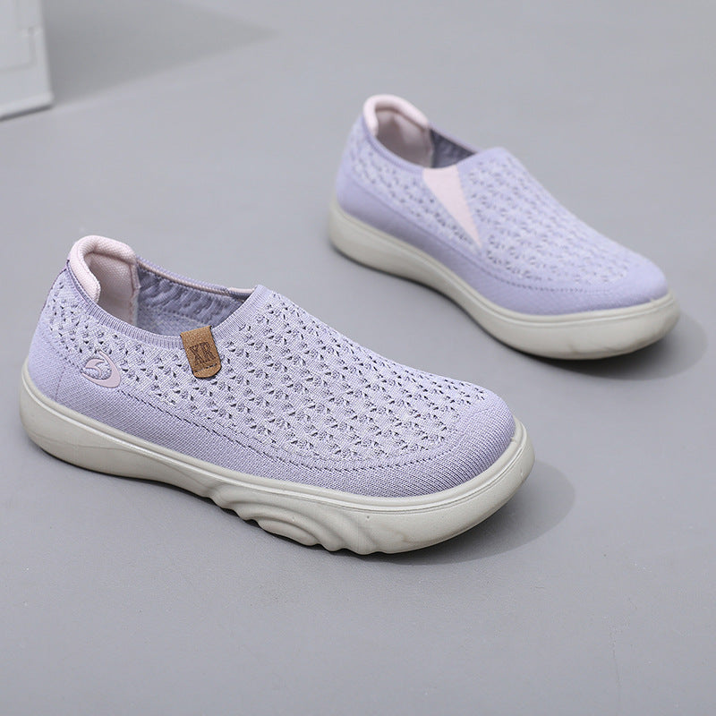 Damskie antypoślizgowe, dzianinowe buty do chodzenia