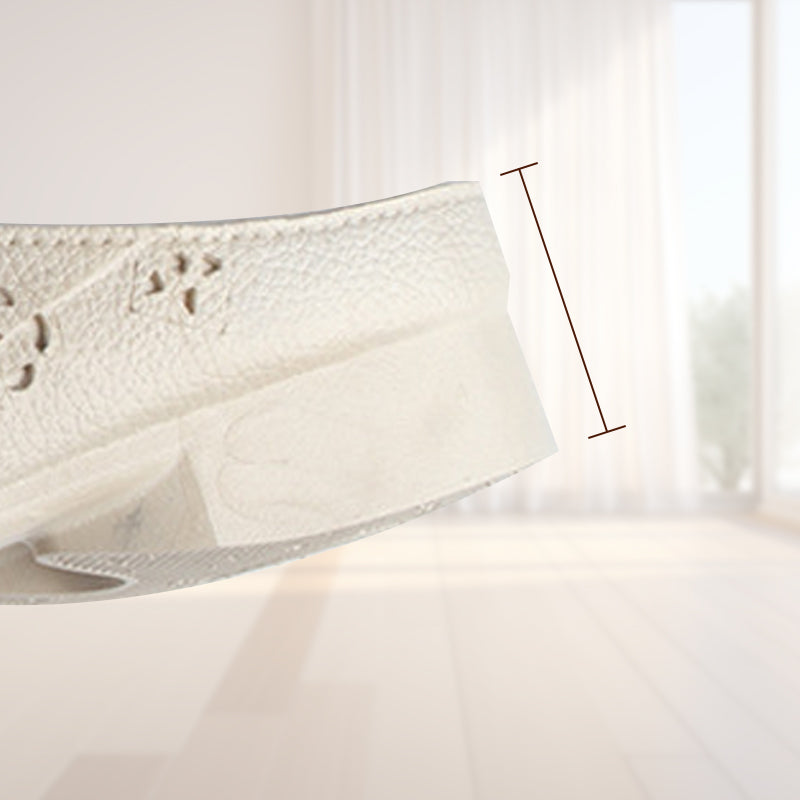 Дамски чехли с нисък ток и кухи резбовани цветя с кръгла глава