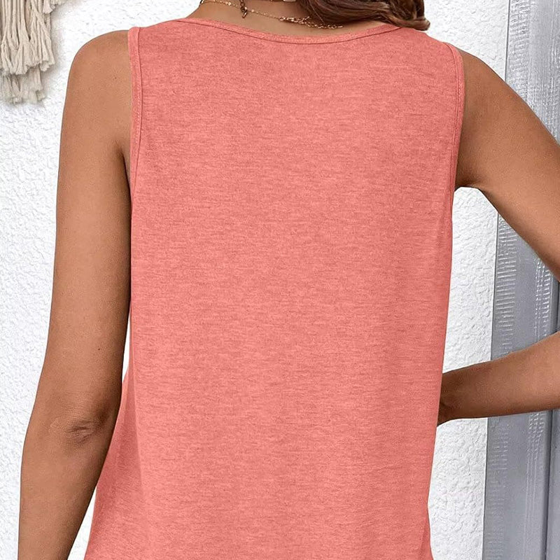 👚Damska koszulka bez rękawów z dekoltem w serek