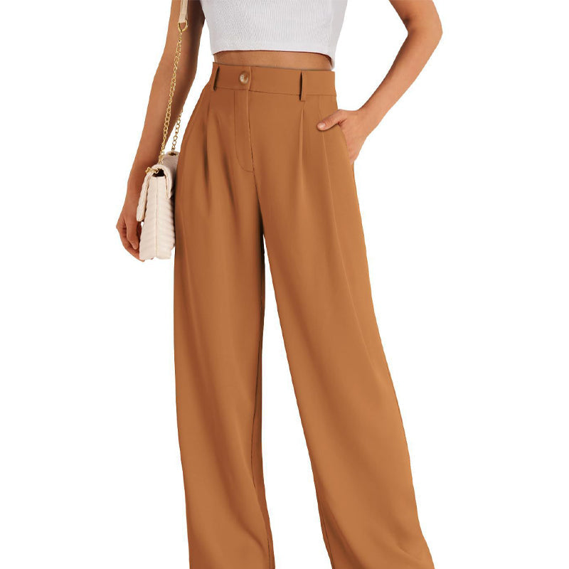 🌸Damskie spodnie z wysokim stanem i prostymi nogawkami👖