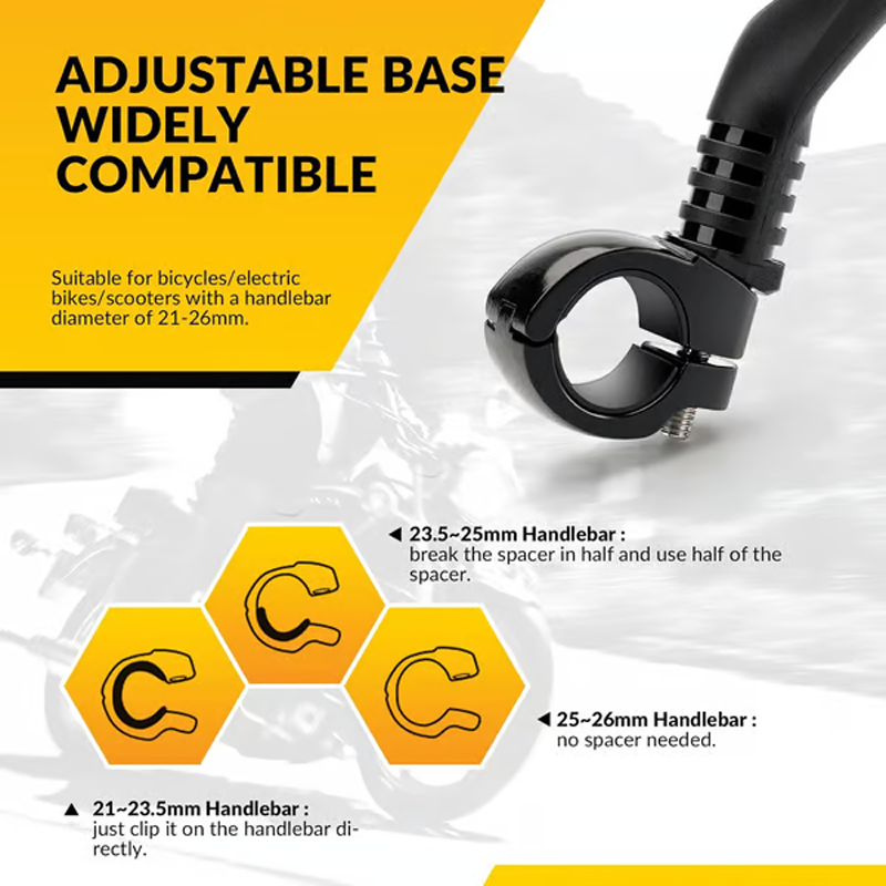 Регулируемо огледало за обратно виждане за велосипед, въртящо се на 360 градуса