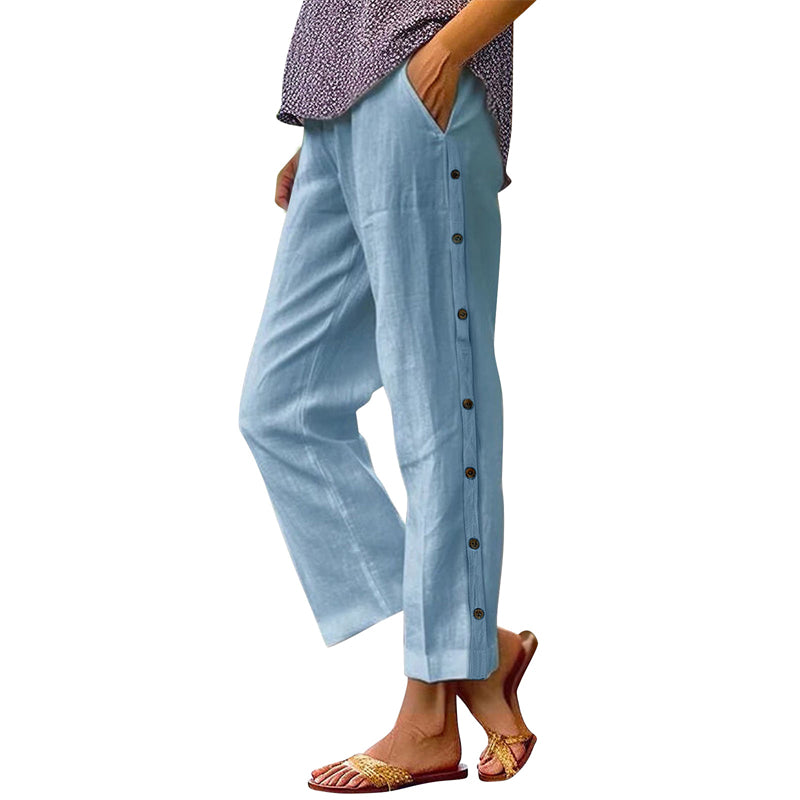 👖Enobarvne vsakdanje hlače