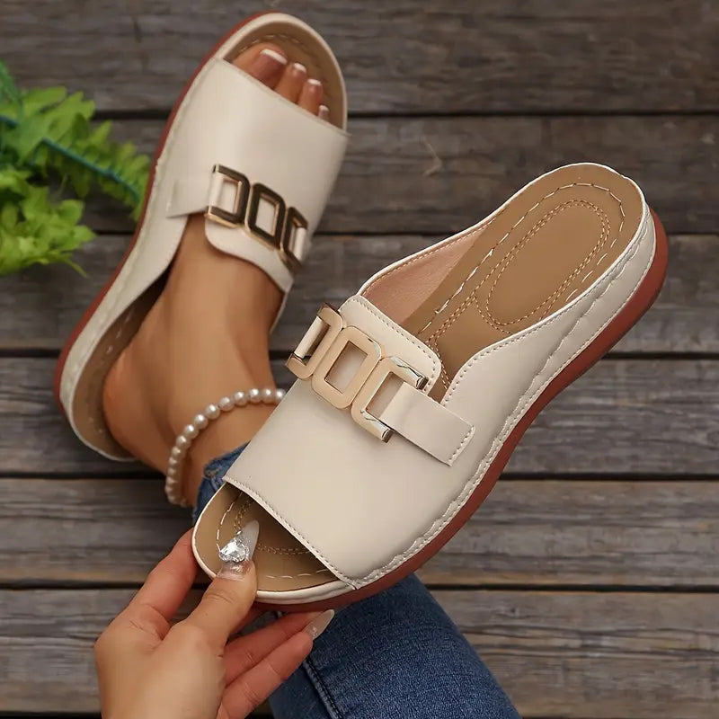 【ЕС 36-45】👡Изчистен сандал с метална катарама