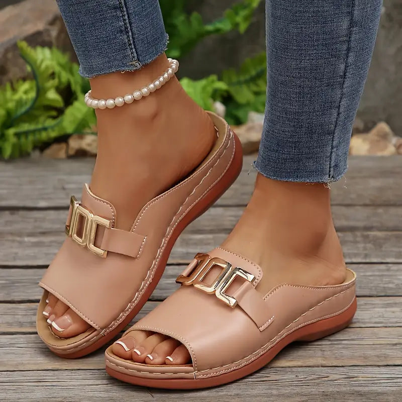 【ЕС 36-45】👡Изчистен сандал с метална катарама