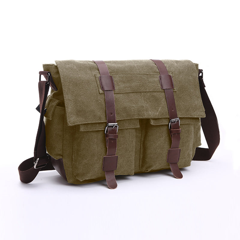 Мъжка платнена чанта за рамо с голям капацитет