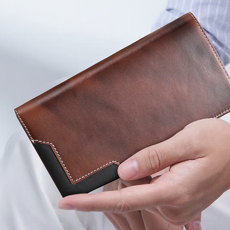 Дълъг мъжки винтидж портфейл