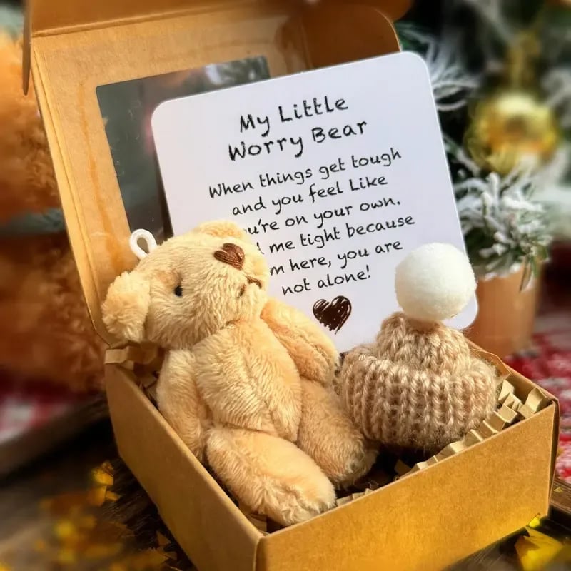 🔥🧸Ręcznie wykonany mini pluszowy miś w pudełku