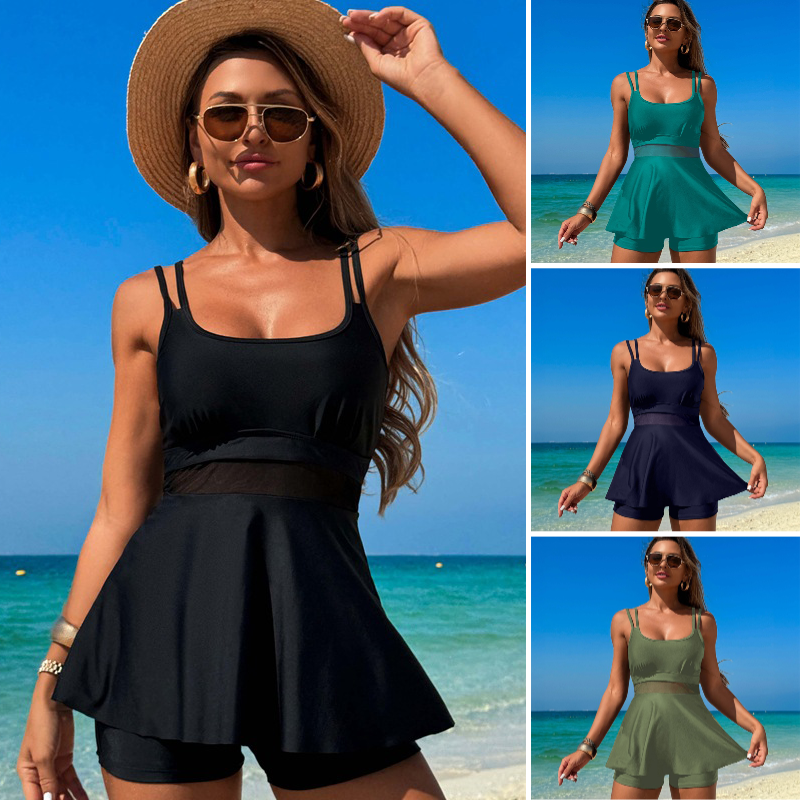 🔥👙Damski dwuczęściowy strój kąpielowy Tankini z wysoką talią